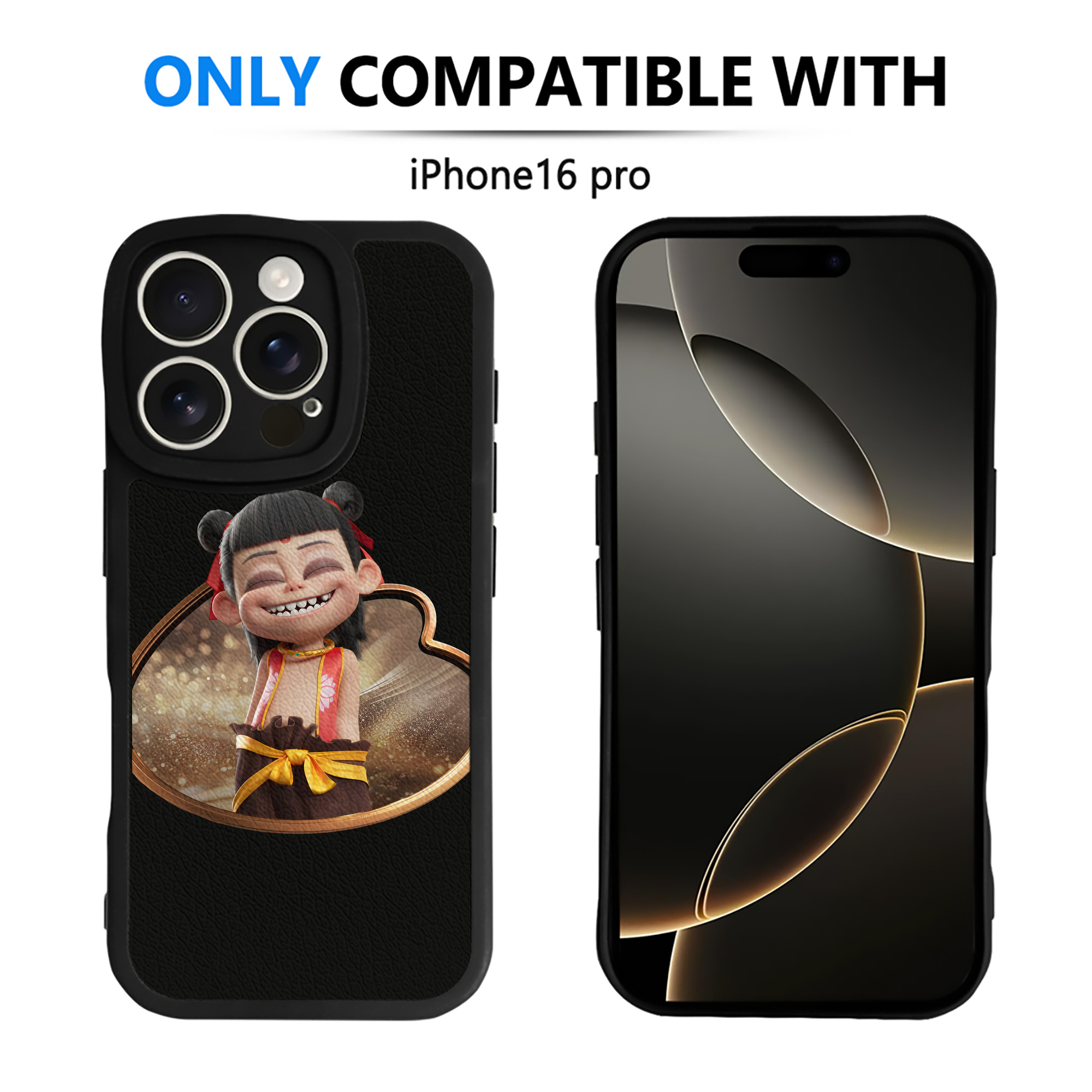 （画像用） Ne Zha 2 ナタ 魔童の大暴れ 【iPhone 16シリーズ対応】シリコンスマホケース（レザー調） 材質：シリコン